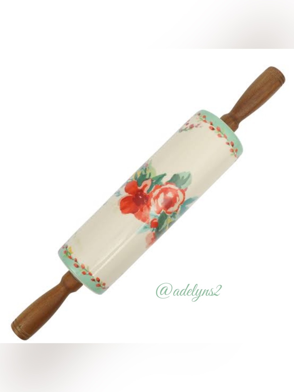 🌺 2024 🌺 New The Pioneer Woman Painted Meadows Ceramic Rolling Pin, 18.25” Long
